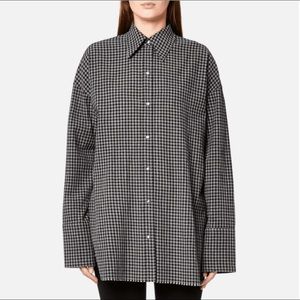 Helmut Lang Oversized Gingham Print Shirt